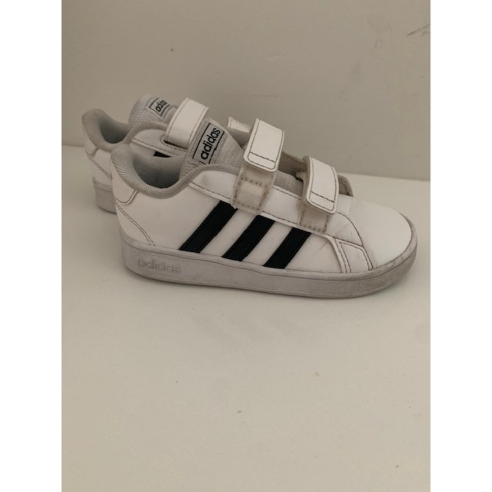 Adidas Grand Court Toddler Sneakers White Black EF0118 Size 9K Unisex